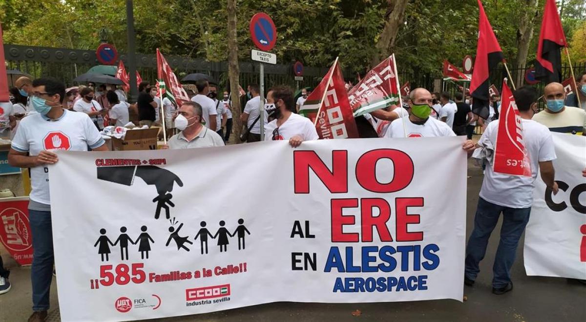 Una de las movilizaciones de CCOO contra el ERE