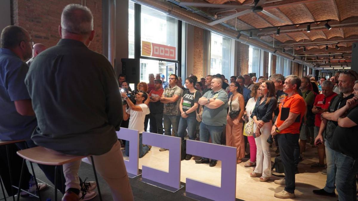 Asamblea en la sede de CCOO en Barcelona