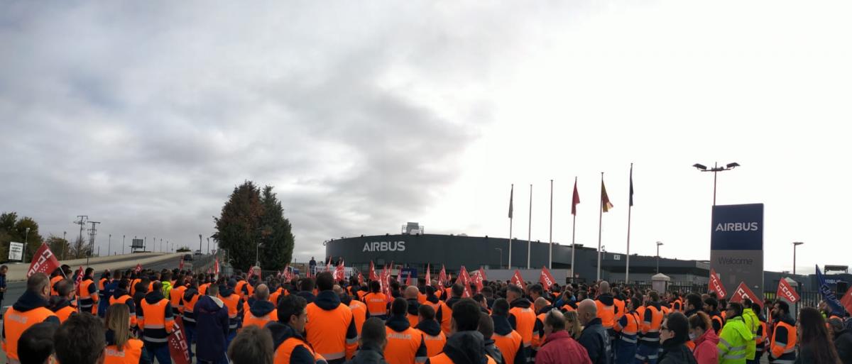 Concentración de esta mañana en la Puerta Norte de Getafe