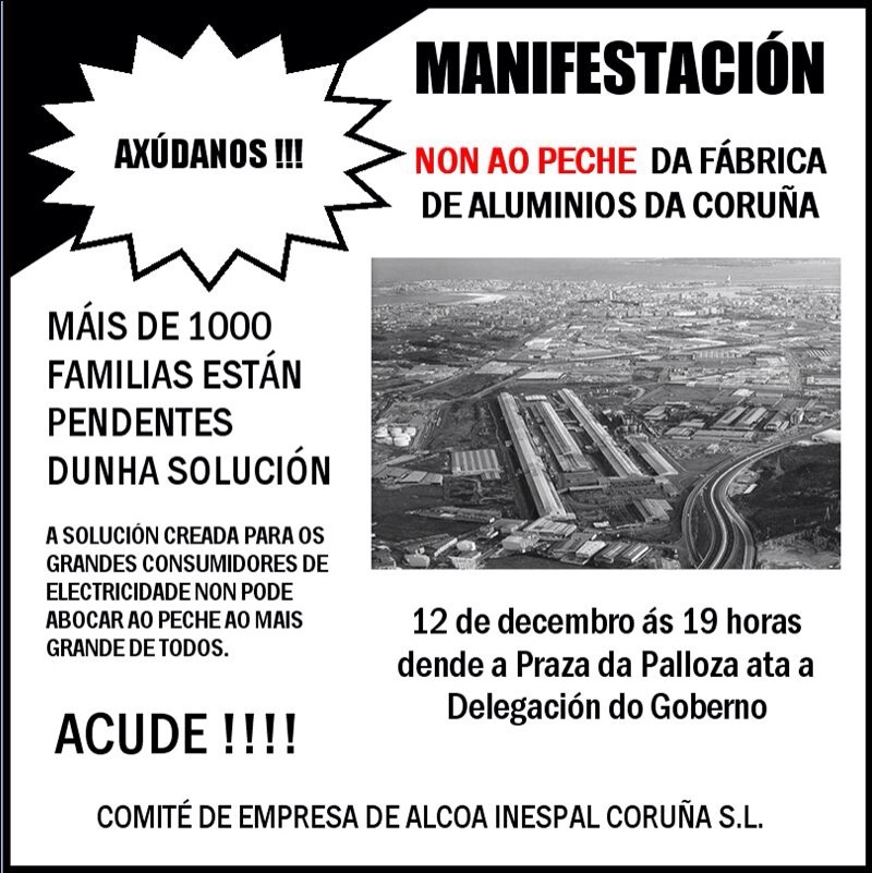 Os traballadores denunciando un novo intento de deslocalización produtiva