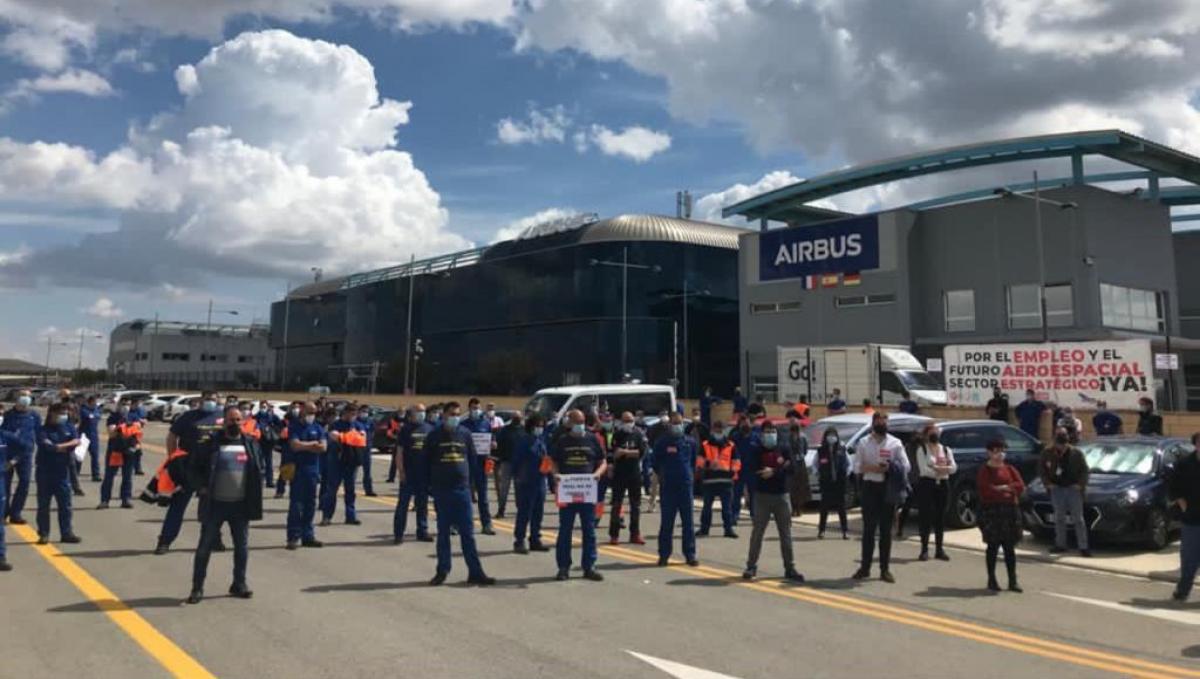 Movilización de la plantilla de Airbus. Foto de archivo