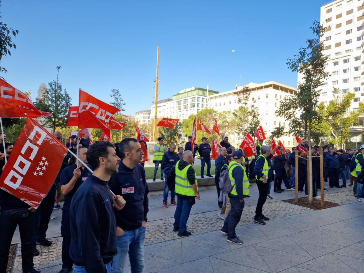 Concentración frente a la reunión de la alta Dirección de Kone Europa en Madrid