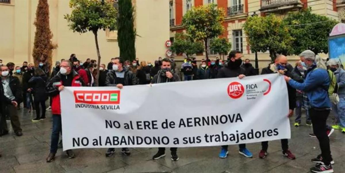 Foto de archivo de la movilización de los y las trabajadoras de Aernnova