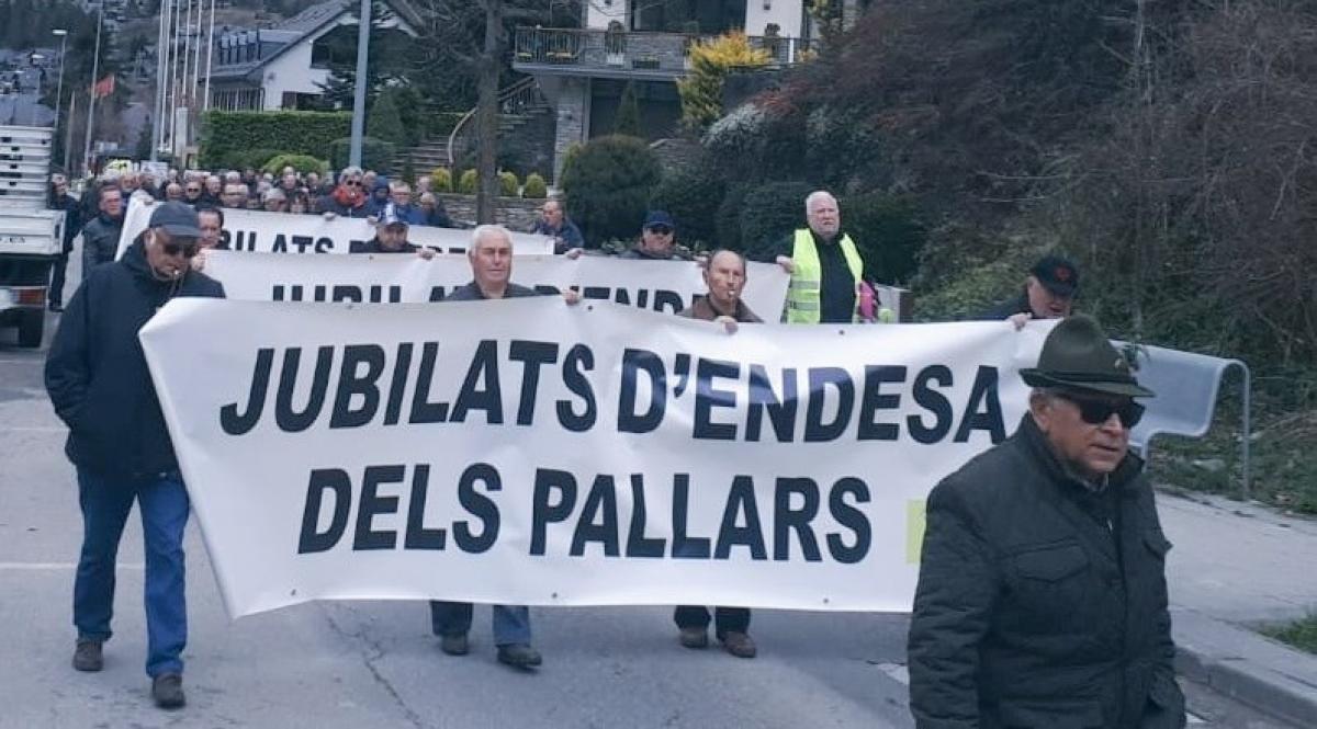 Manifestación de personas jubiladas de Endesa