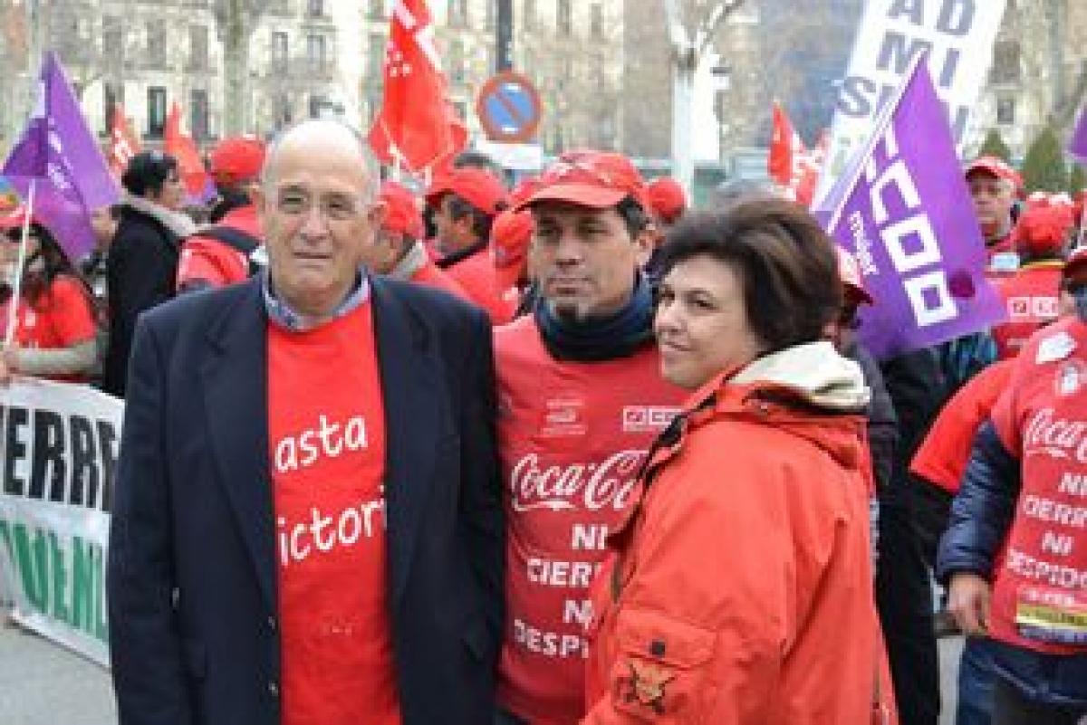 Mercedes Perez junto a los compañeros Asenjo y Bermejo